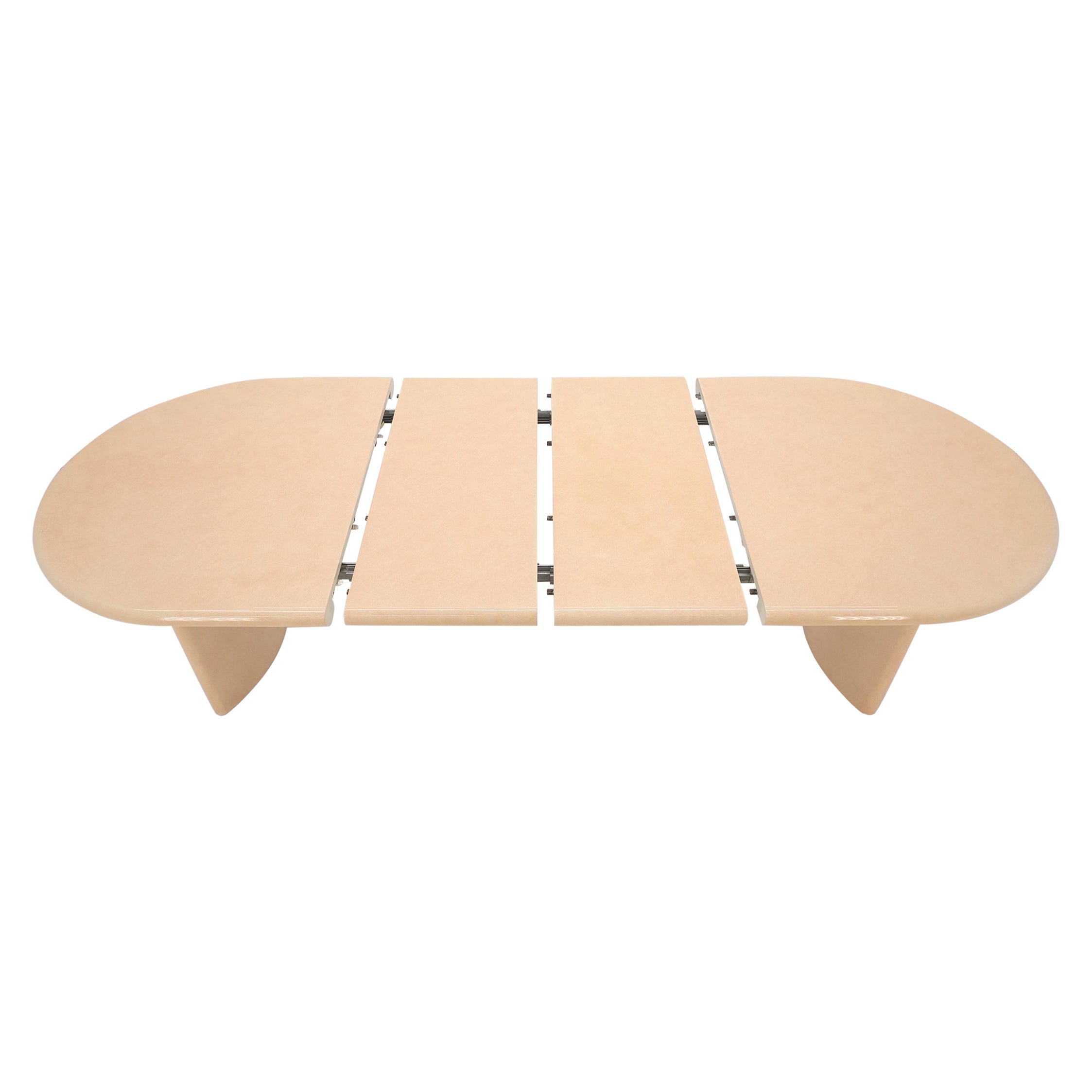 Racetrack Form schwere Lackierung gebogene Basis Beine Mid Century Esstisch im Angebot