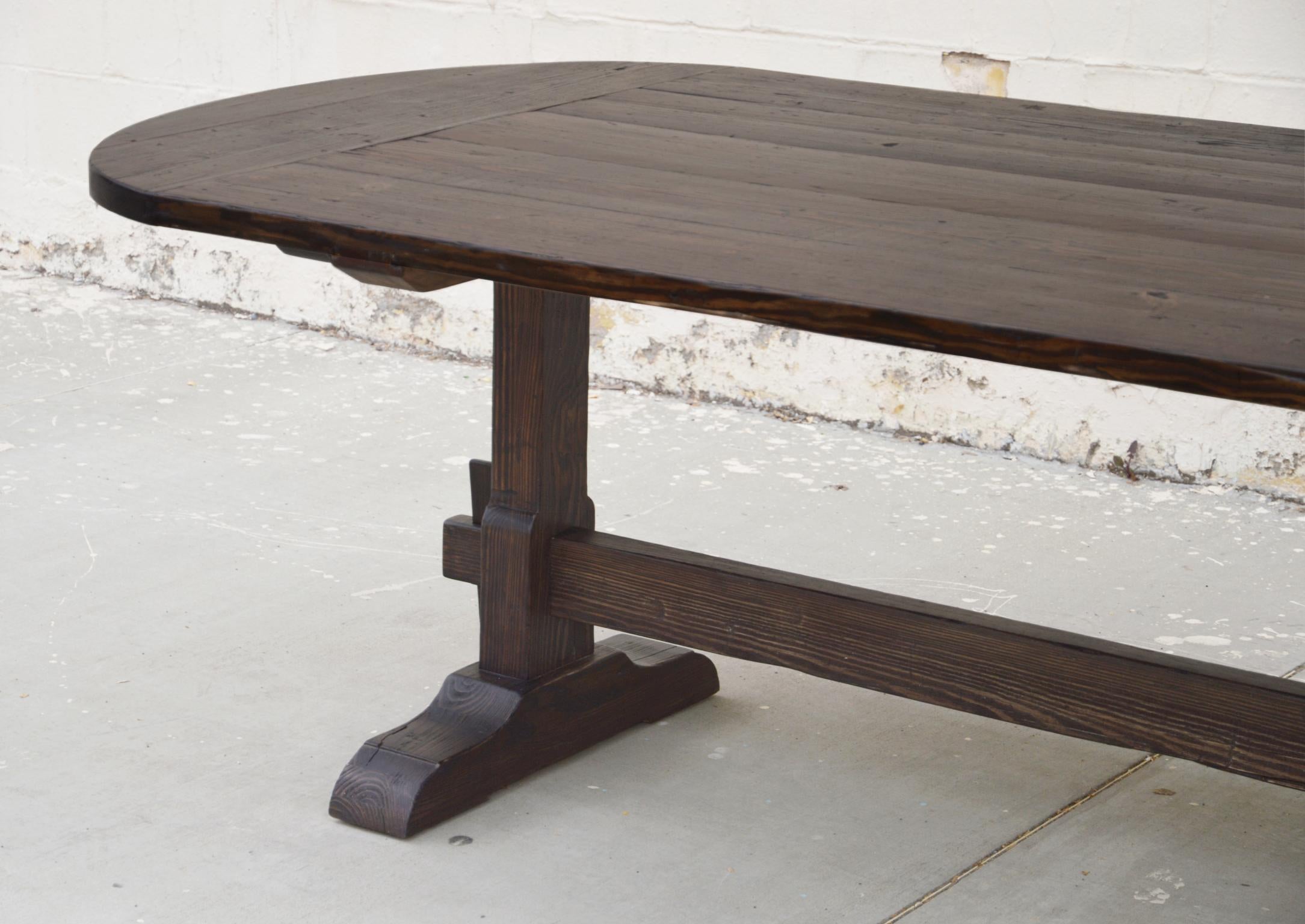 Country Racetrack Trestle Table Made from Oak