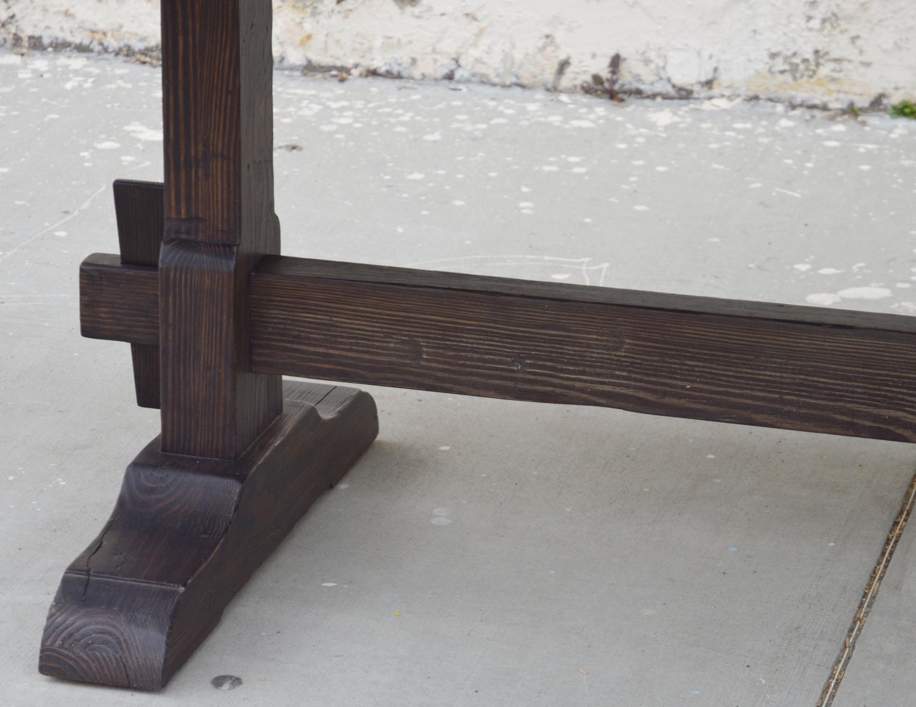 Racetrack Trestle Table Made from Oak In New Condition In Los Angeles, CA