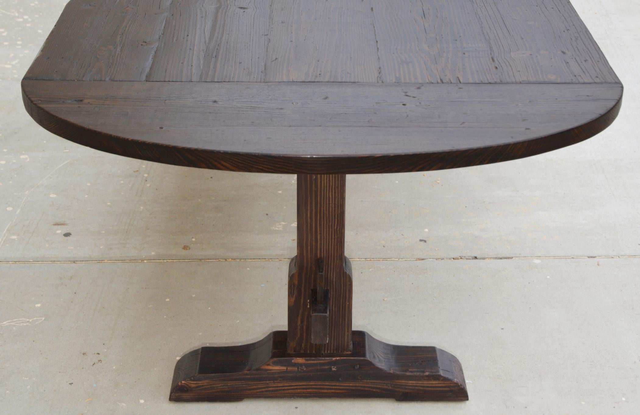 American Racetrack Trestle Table Made from Reclaimed Pine For Sale