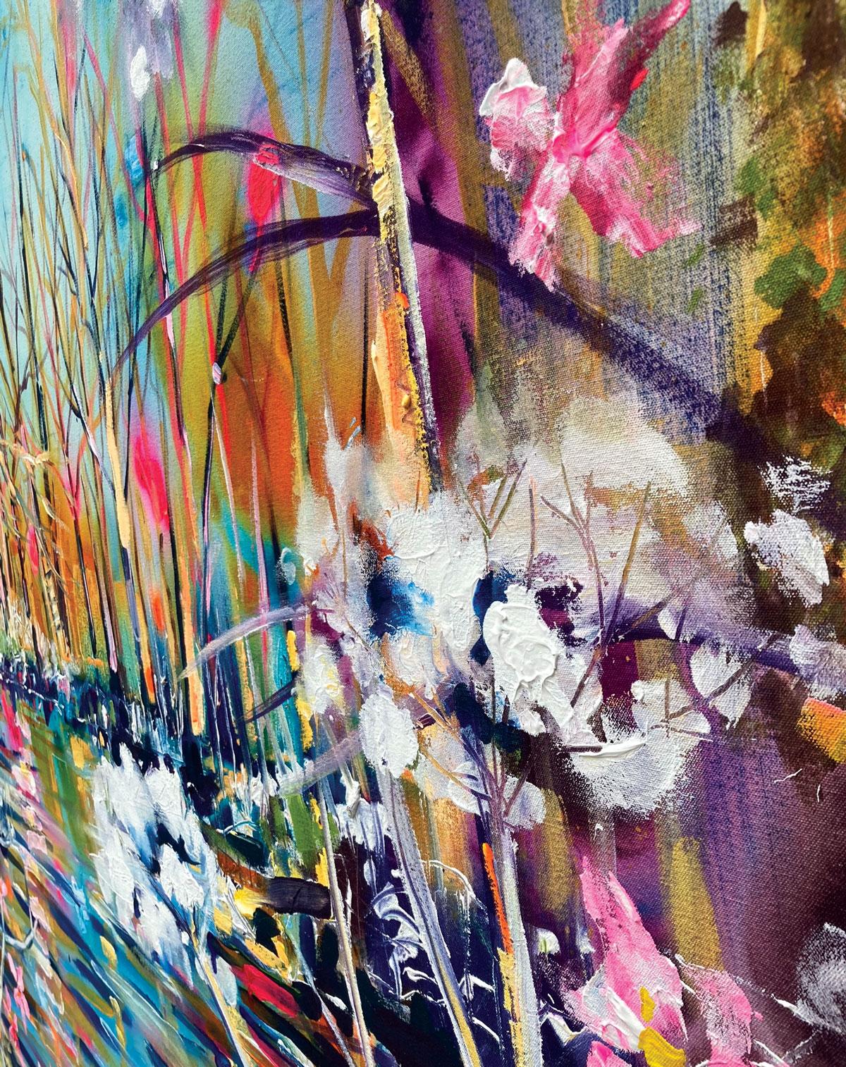 Un calme à froid - Marron Landscape Painting par Rachael Dalzell