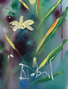 A gentle Breeze. Wildflowers by the sea. Acrylic on canvas. By Racheal Dalzell