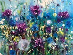 A gentle Breeze. Wildflowers by the sea. Acrylic on canvas. By Racheal Dalzell