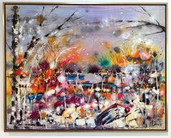 A gentle stroll. Autumnal landscape. Acrylic on canvas. By Racheal Dalzell