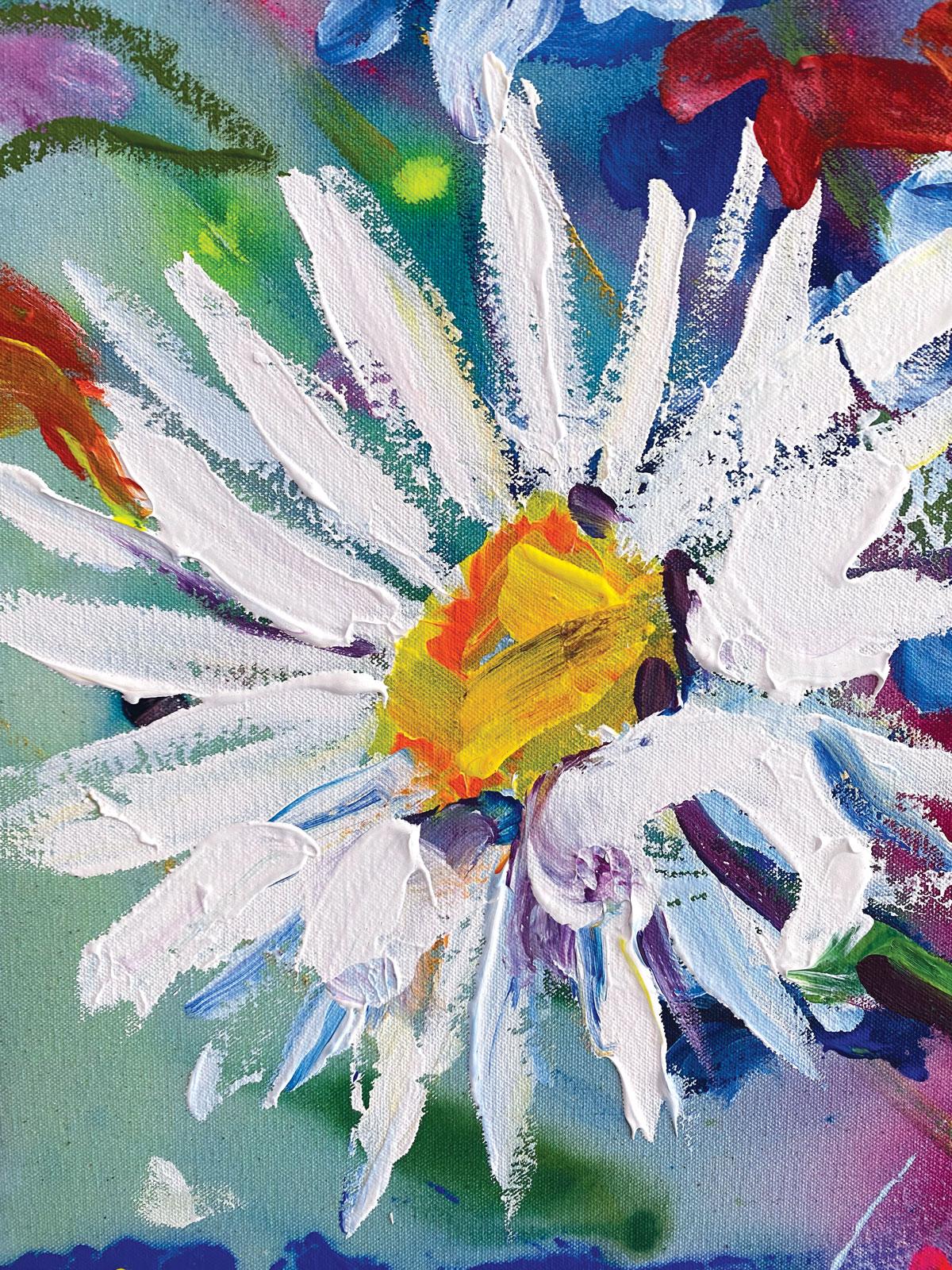 Un cadeau de l'été est une nature morte inspirée par les belles fleurs collectées dans le jardin de Rachaels pendant les jours d'été où elle passe de nombreuses heures dans son studio.

Les peintures de Rachael Dalzell sont colorées et expressives. 