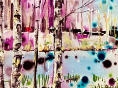 A place of calm by Rachael Dalzell. Acrylic on paper. White wood frame