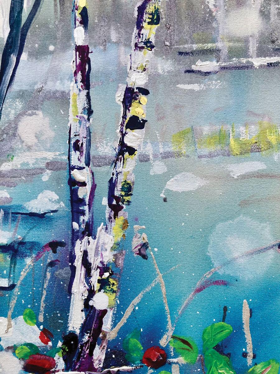 All is quiet… An expressive painting filled with the colours and emotions of an early morning winter walk through the crisp Norfolk countryside, following the weaving rivers of the Norfolk broads.

Rachael Dalzell’s paintings are colourful and