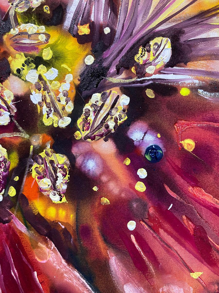 Alstroemère - Expressionniste Painting par Rachael Dalzell