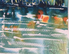 An Evening Paddle by Rachael Dalzell.  Acrylic paint on paper with wood frame