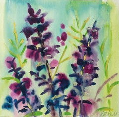 Beds of bloom. by Rachael Dalzell. Acrylic on paper.