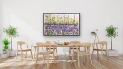 Tapis des cloches bleues, Rachael Dalzell, acrylique sur toile avec cadre à plateau