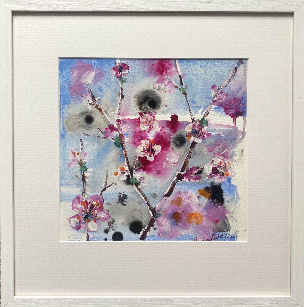 Cherry Blossom by Rachael Dalzell. Acrylic on paper.  For Sale 1
