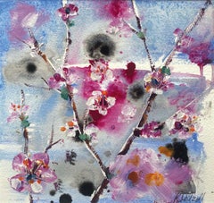 Cherry Blossom by Rachael Dalzell. Acrylic on paper. 