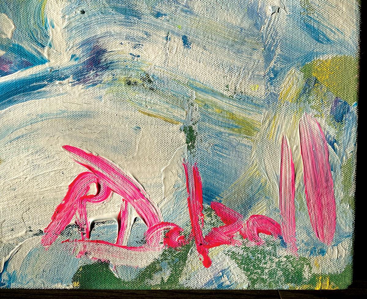 Kornblumenblau von Rachael Dalzell, Acryl auf Leinwand im Angebot 3