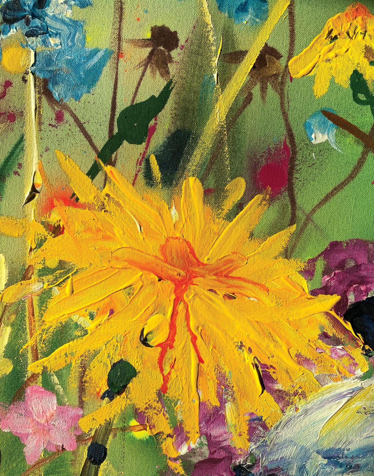 Kornblumenblau von Rachael Dalzell, Acryl auf Leinwand im Angebot 4