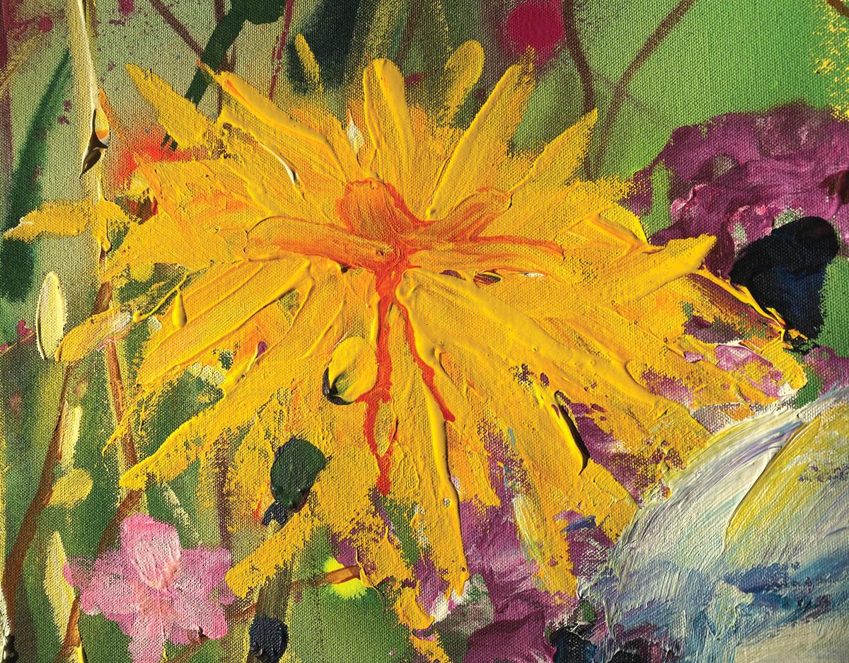 Kornblumenblau von Rachael Dalzell, Acryl auf Leinwand im Angebot 5