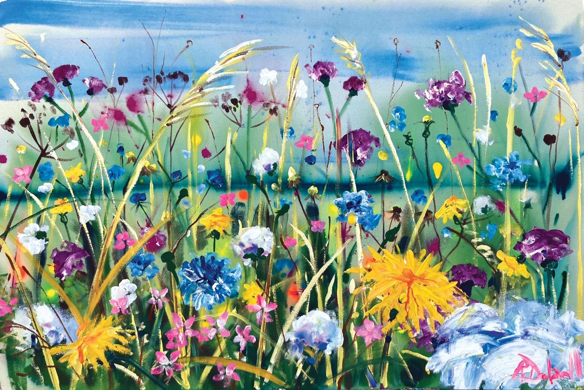 Cornflower Blue by Rachael Dalzell, acrylic on canvas