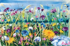 Cornflower Blue de Rachael Dalzell, acrylique sur toile