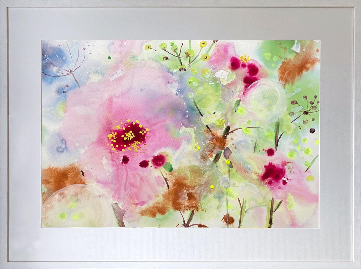 Cosmos from the garden – Painting von Rachael Dalzell