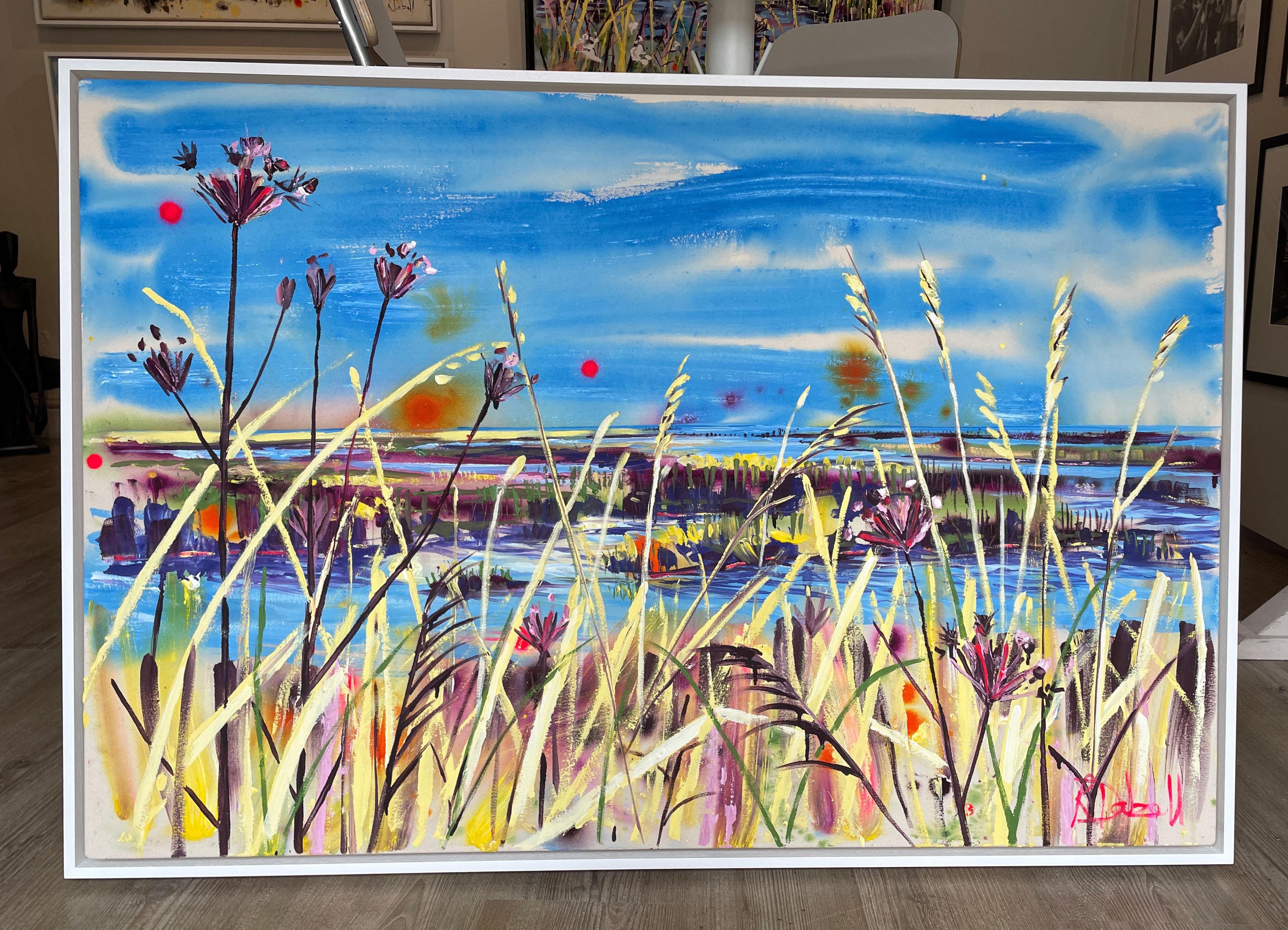 Down by the marsh peint en lumière par Rachael Dalzell, acrylique sur toile en vente 2