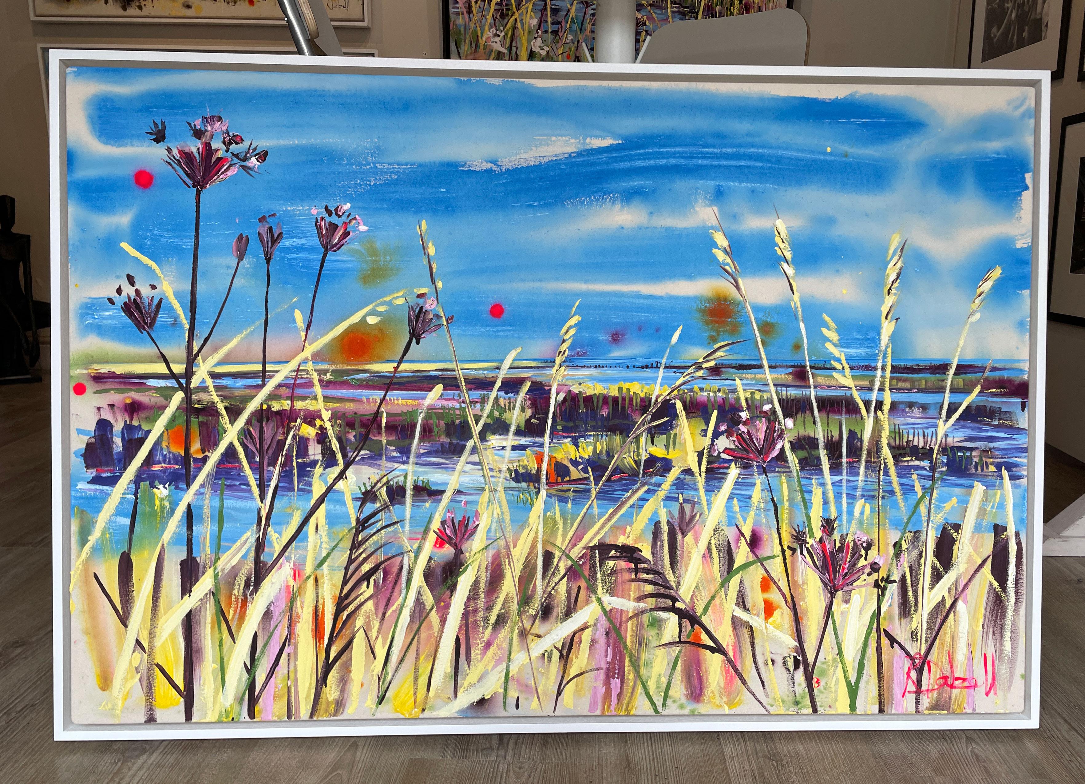 Down by the marsh, bemalt im Licht von Rachael Dalzell, Acryl auf Leinwand im Angebot 2