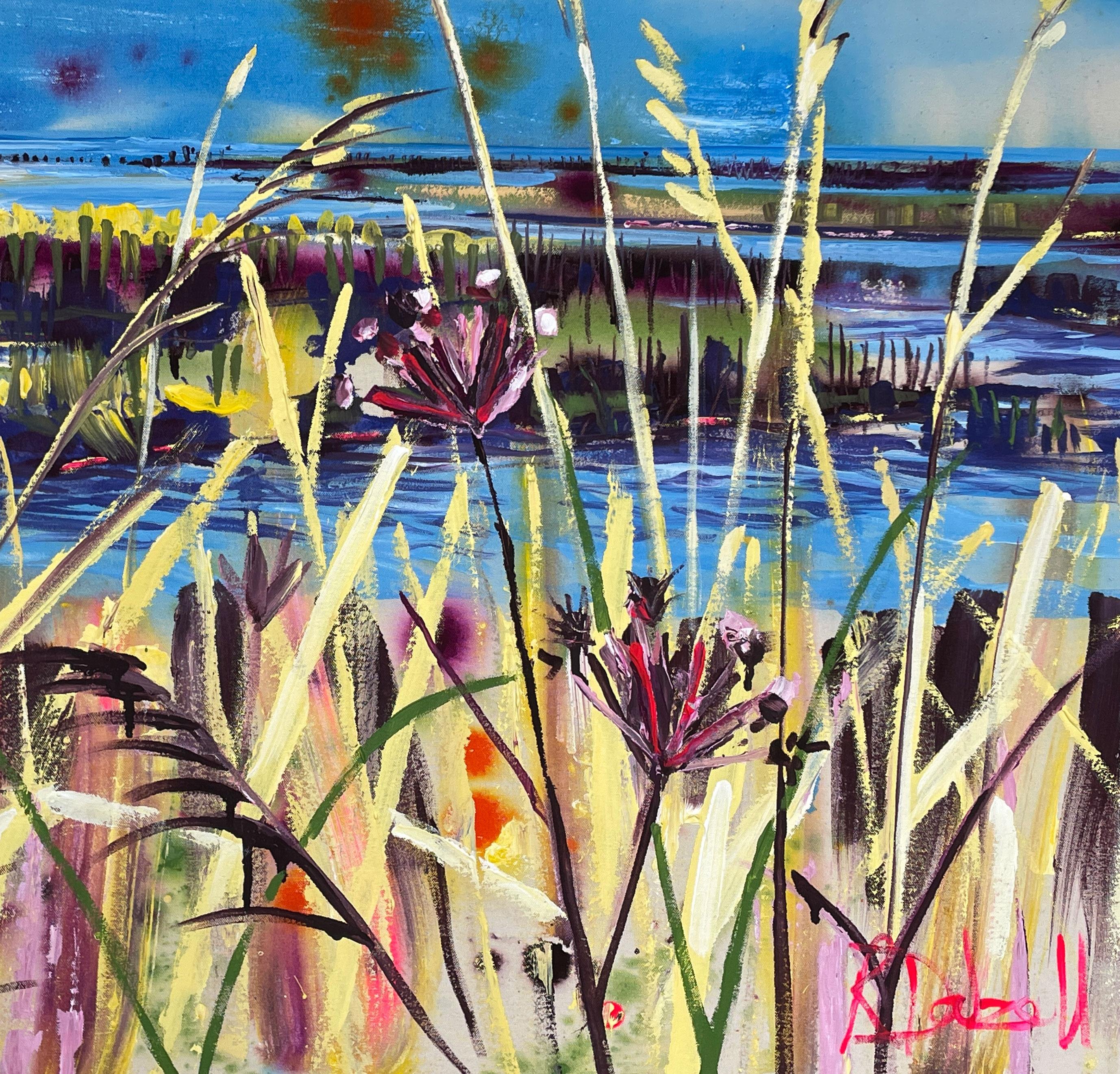 Down by the marsh peint en lumière par Rachael Dalzell, acrylique sur toile en vente 3