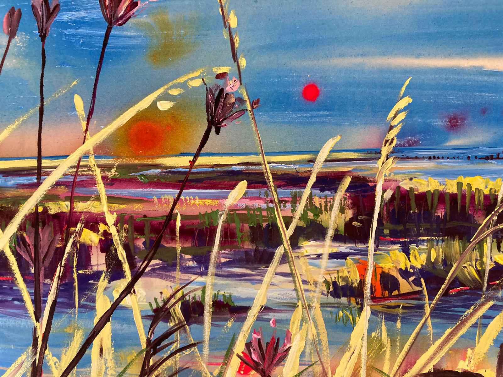 Down by the marsh peint en lumière par Rachael Dalzell, acrylique sur toile en vente 4