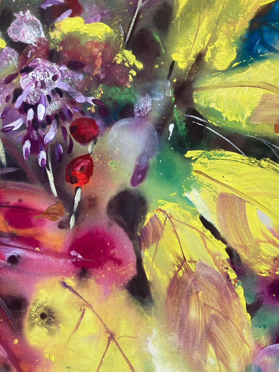 Echinacea und Klee (Expressionismus), Painting, von Rachael Dalzell