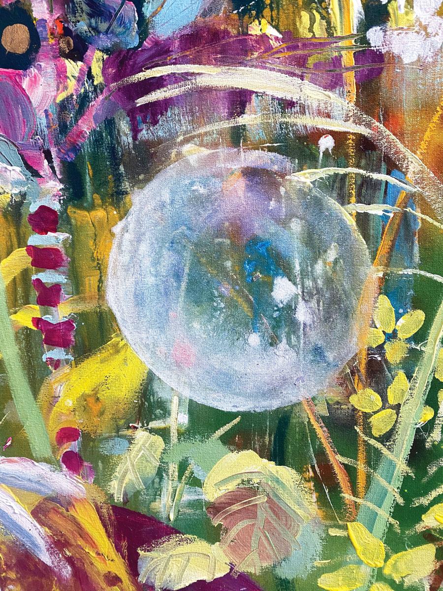 ’Floating Dreams' is an impressive painting inspired by the North Norfolk Broads and beautiful countryside near to where Rachael lives.

Rachael Dalzell’s paintings are colourful and expressive.  Her free and lively use of paint through various