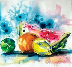 Série Fruit n°1 de Rachael Dalzell. Acrylique sur papier. 