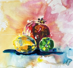 Fruit series #3 by Rachael Dalzell. Acrylic on paper. 