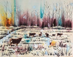 Grazing on the Common Rachael Dalzell Acrylic on Canvas with Tray Frame