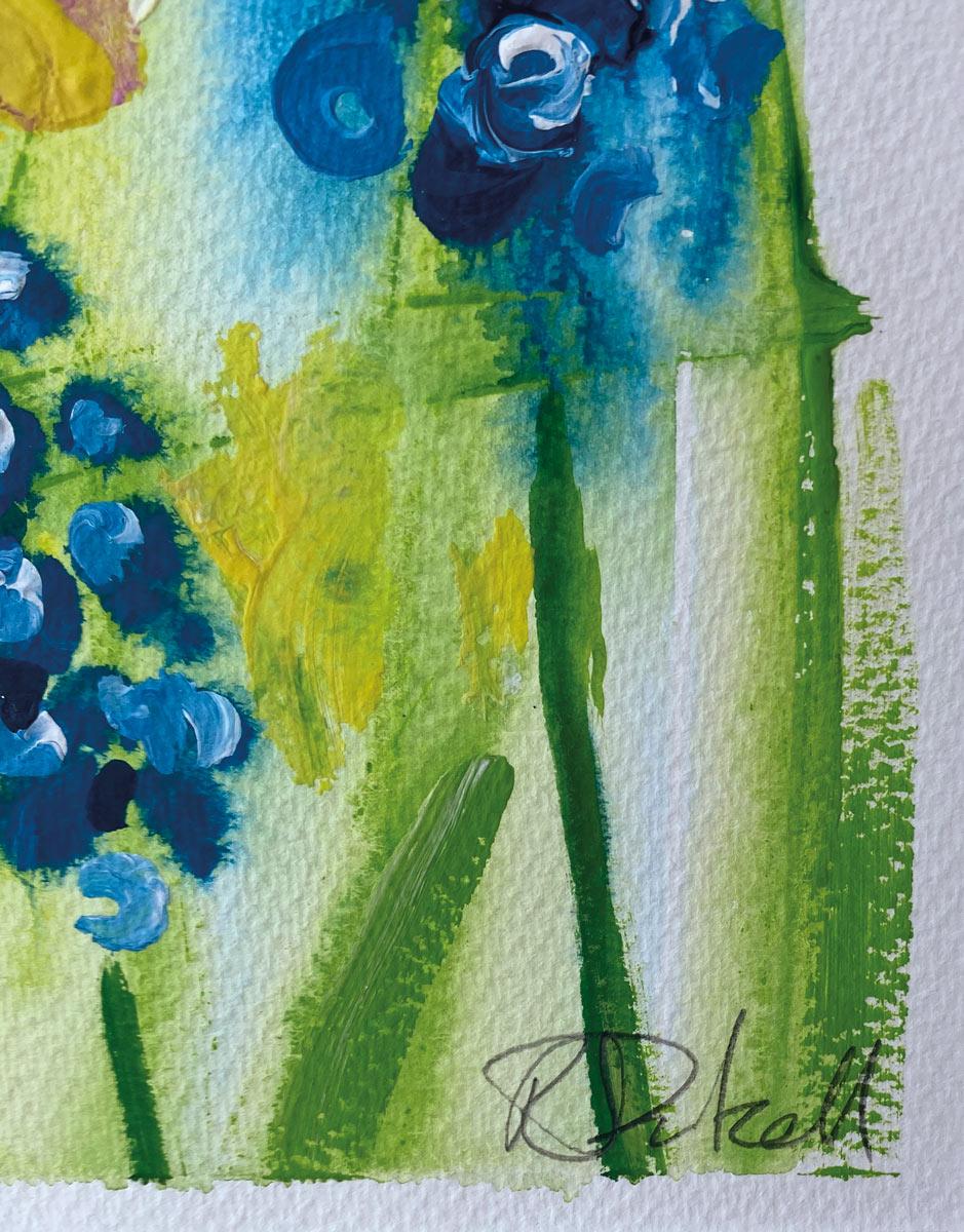 Guided by the sun. by Rachael Dalzell. Acrylic on paper. For Sale 4