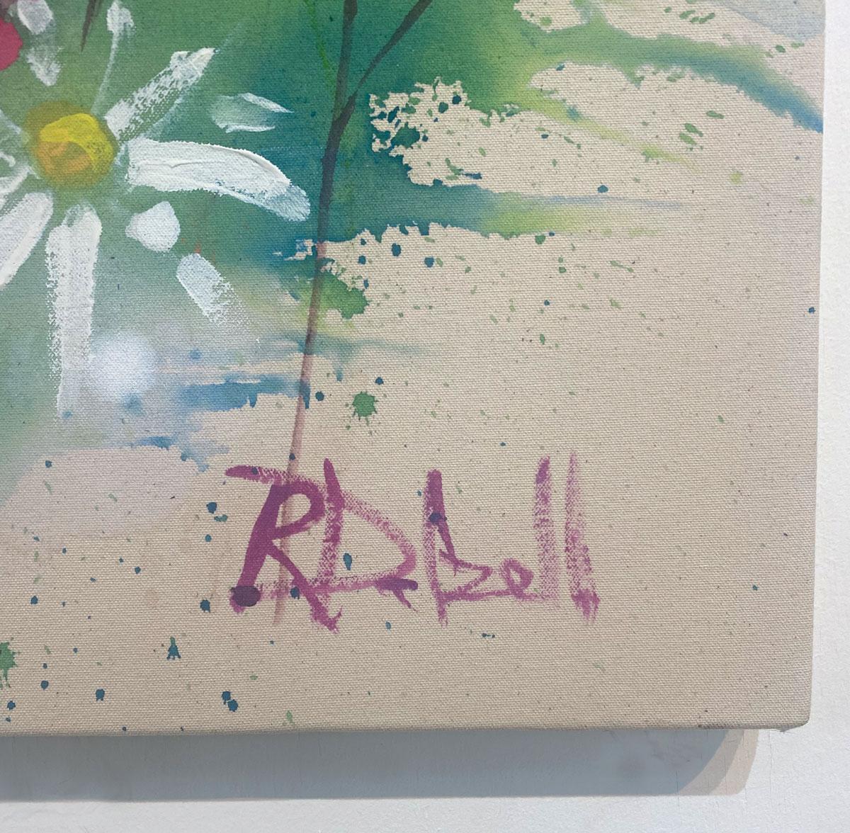 Hollyhock dans le bocage, peinture originale, contemporaine en vente 1