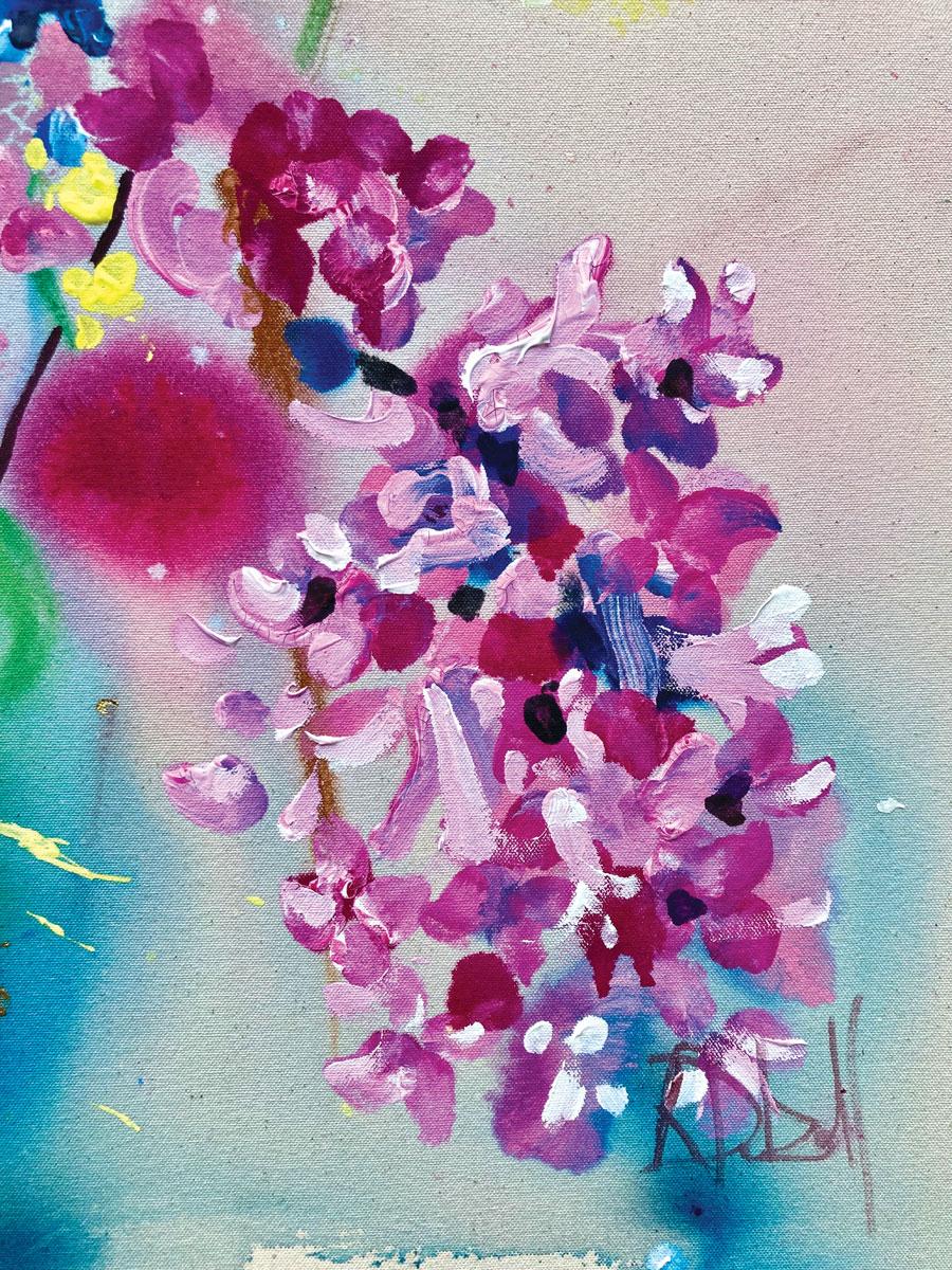 Primavera alegre - Landscape Painting Marrón de Rachael Dalzell