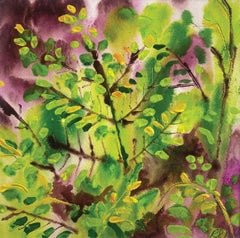Verde foglia. di Rachael Dalzell. Acrilico su carta.