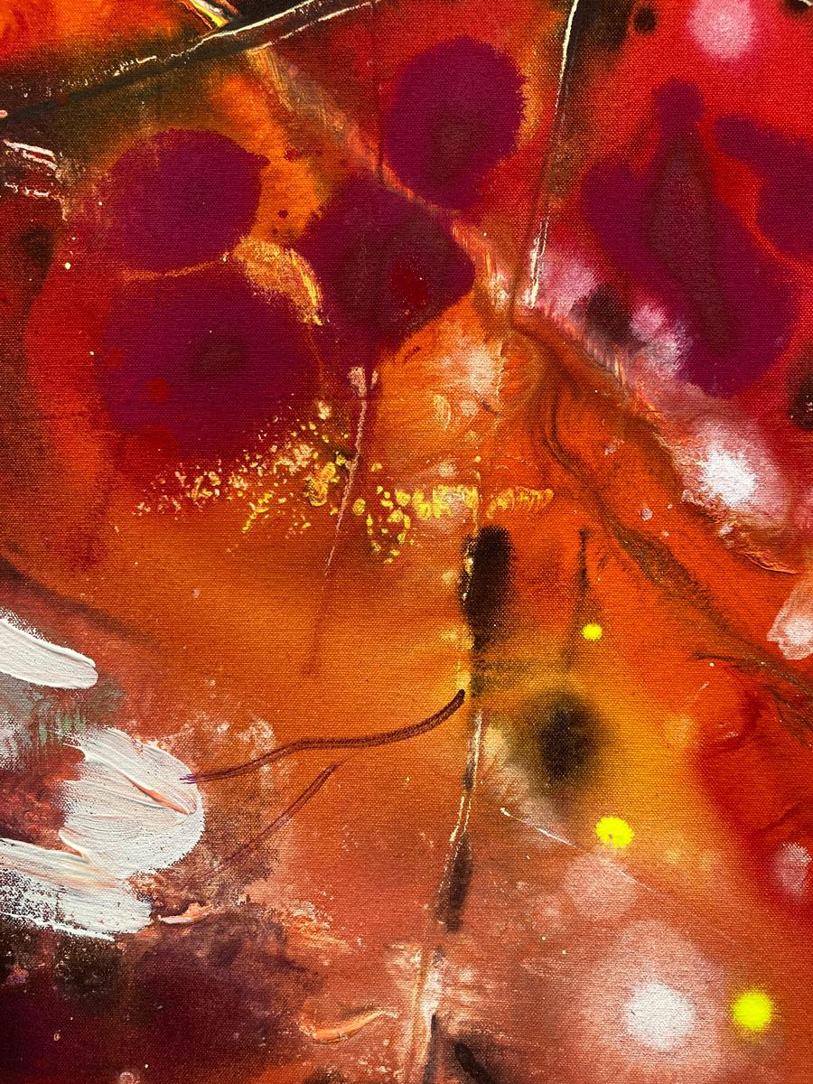 Liquid Amber - Expressionist Painting by Rachael Dalzell