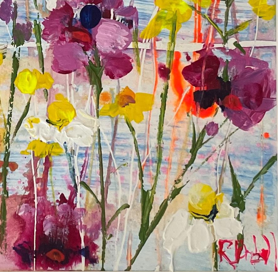 Midsummer Day by Rachael Dalzell. Acrylic on paper. White wood frame 1