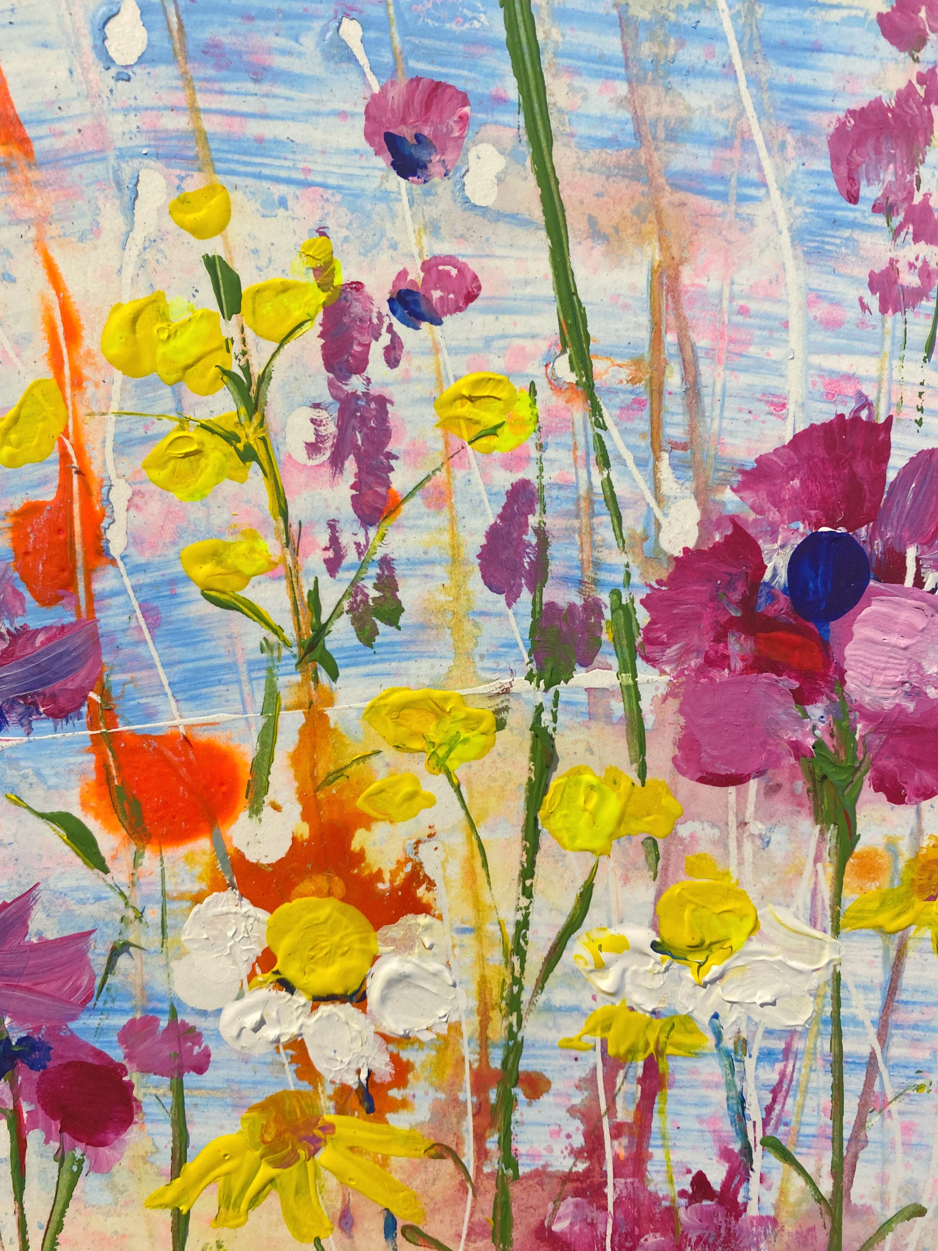 Midsummer Day by Rachael Dalzell. Acrylic on paper. White wood frame 2
