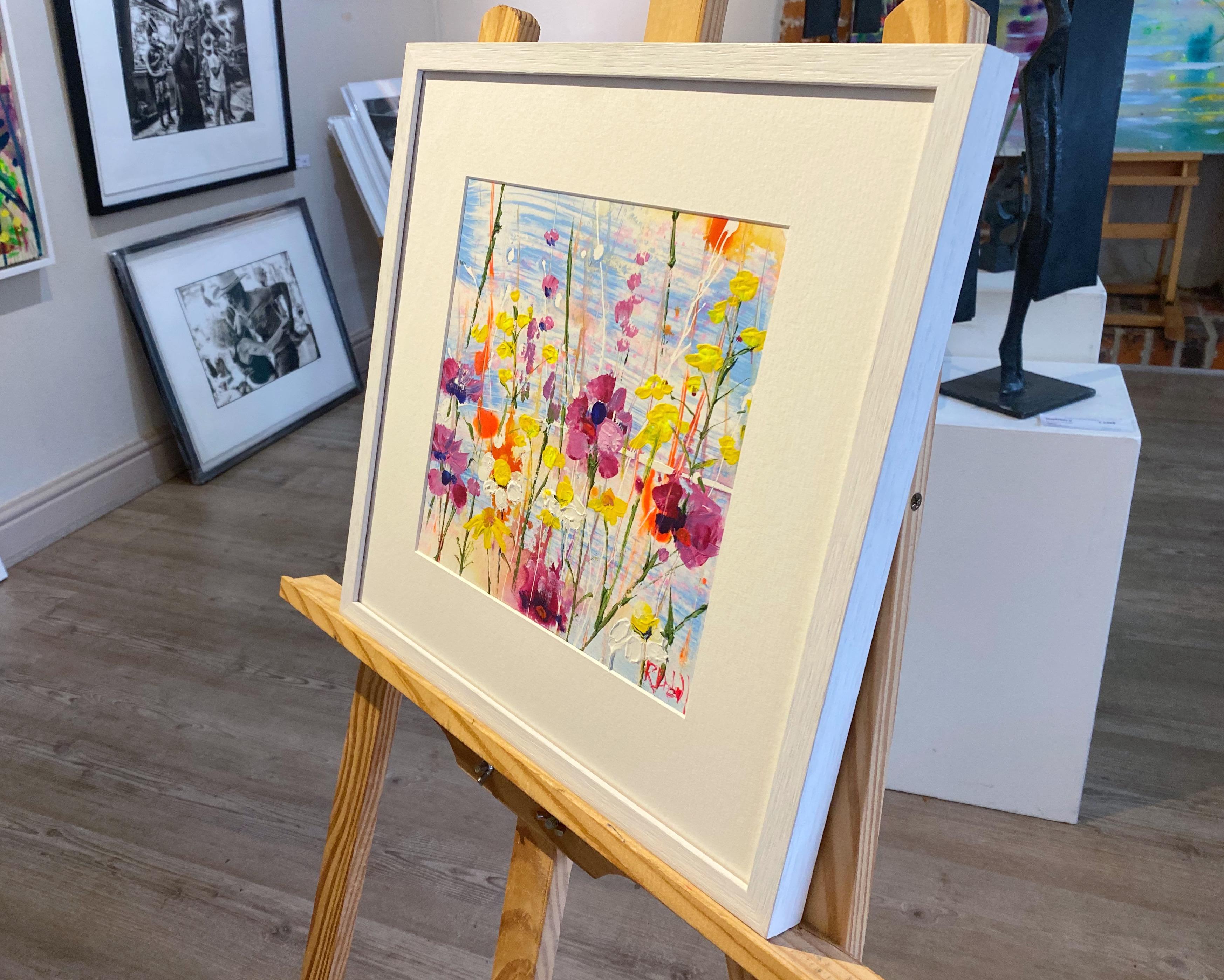 Midsummer Day by Rachael Dalzell. Acrylic on paper. White wood frame 4