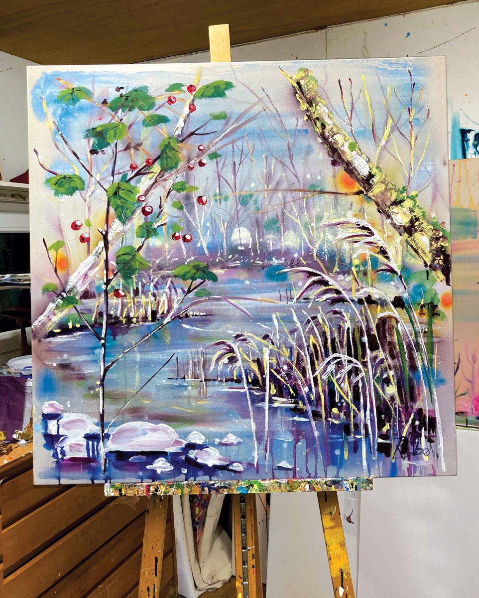 Morning Frost - Expressionist Painting by Rachael Dalzell