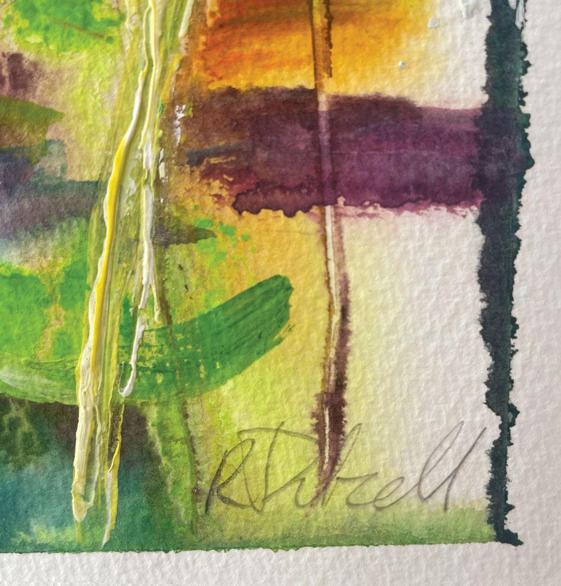 No noise except the birds and bees. by Rachael Dalzell. Acrylic on paper. For Sale 2