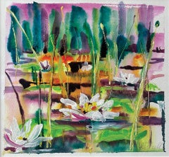 No noise except the birds and bees. by Rachael Dalzell. Acrylic on paper.