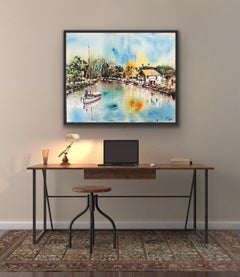 On the Broads by Rachael Dalzell, Acrylic on canvas with tray frame