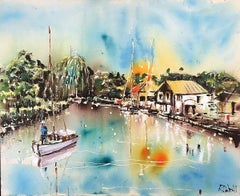 On the Broads by Rachael Dalzell, Acrylic on canvas with tray frame