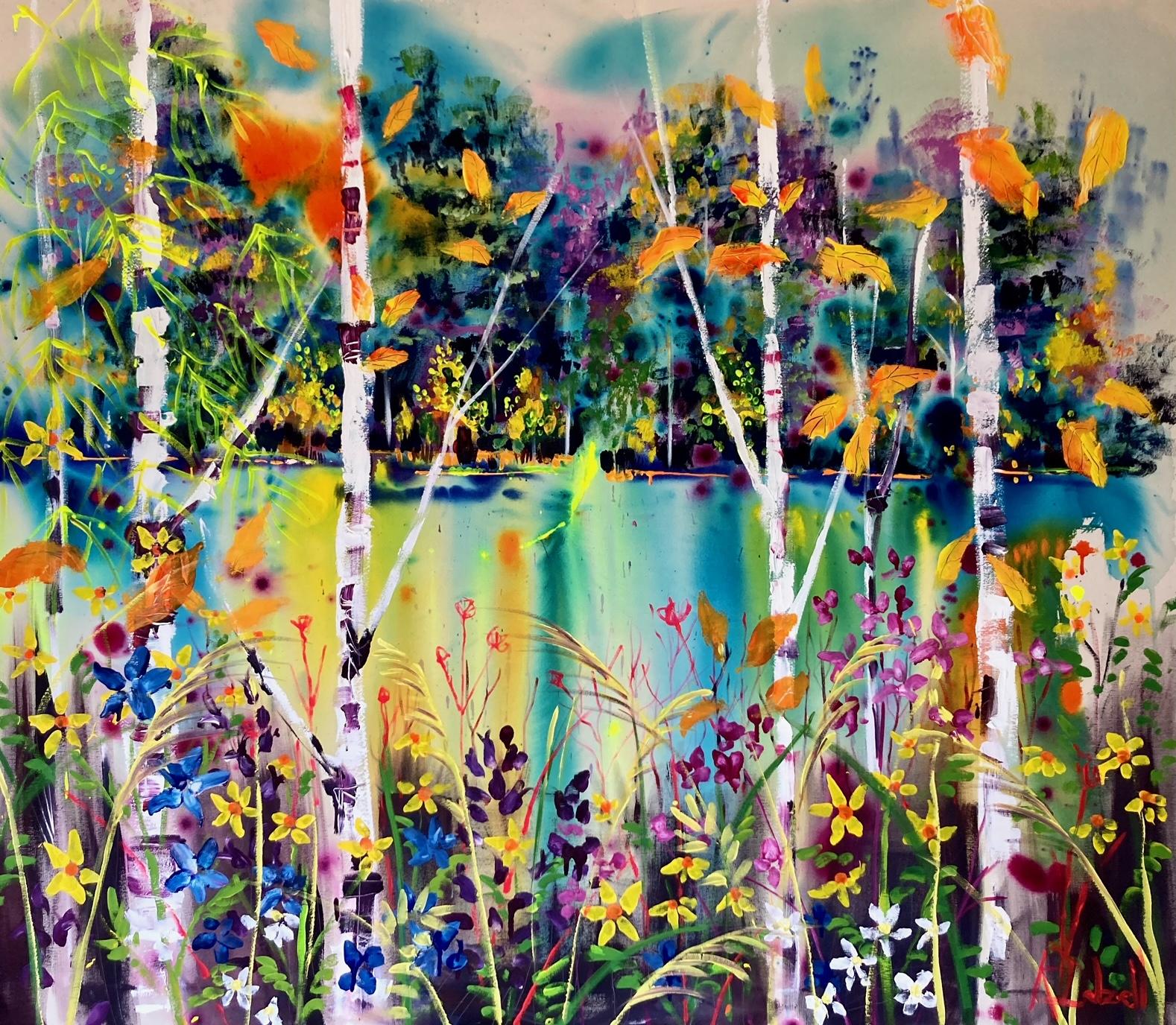 Rachael Dalzell Landscape Painting - Party in the Trees