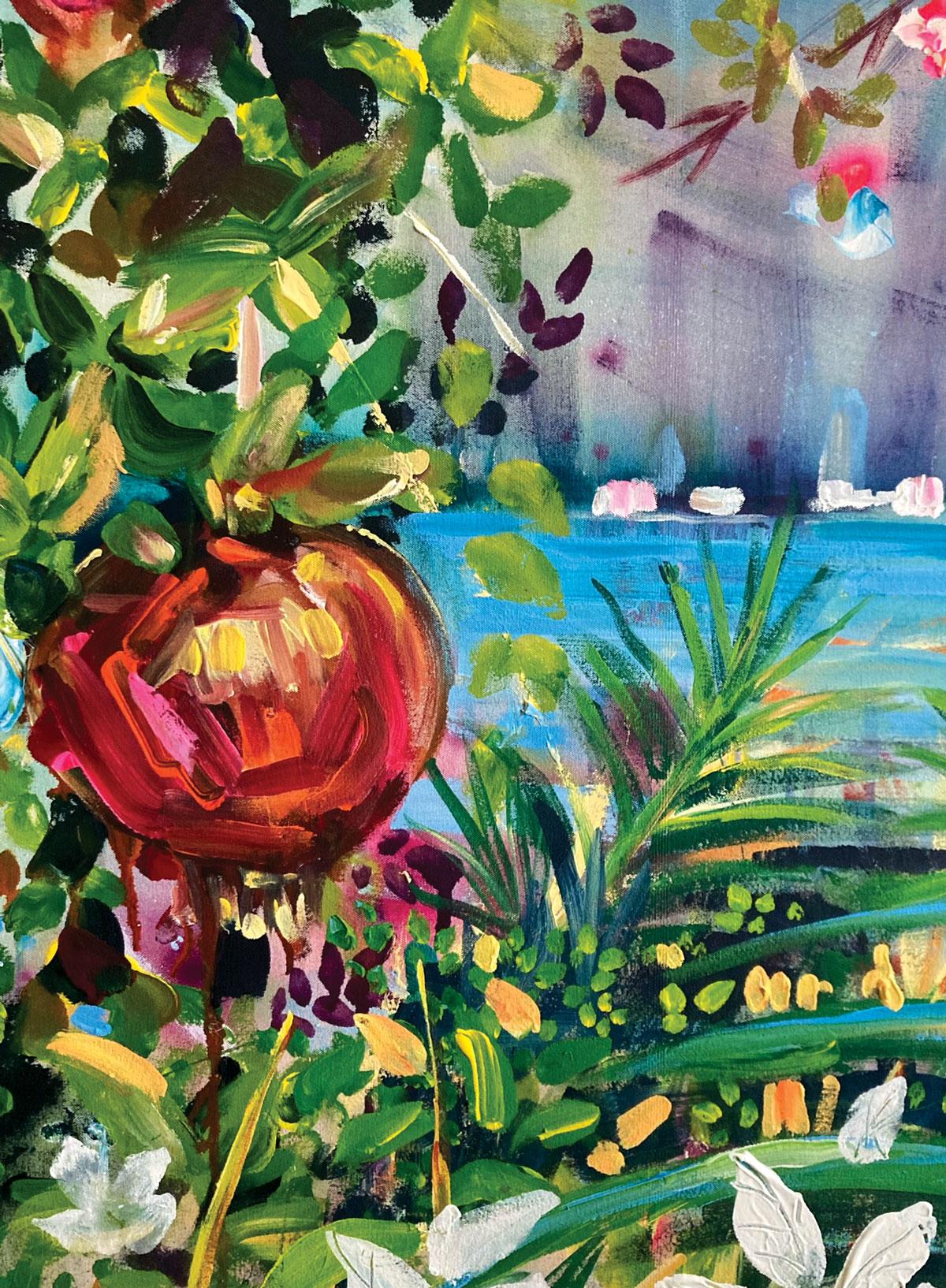 Pomegranates and Sunshine - Painting by Rachael Dalzell