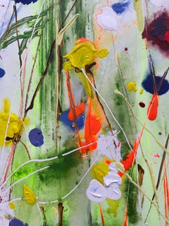 Poppies among cornflowers by Rachael Dalzell. Acrylic on paper. Unframed.