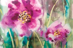 Die Gegenwart des Friedens. Auffällige rosa Blumen von Rachael Dalzell