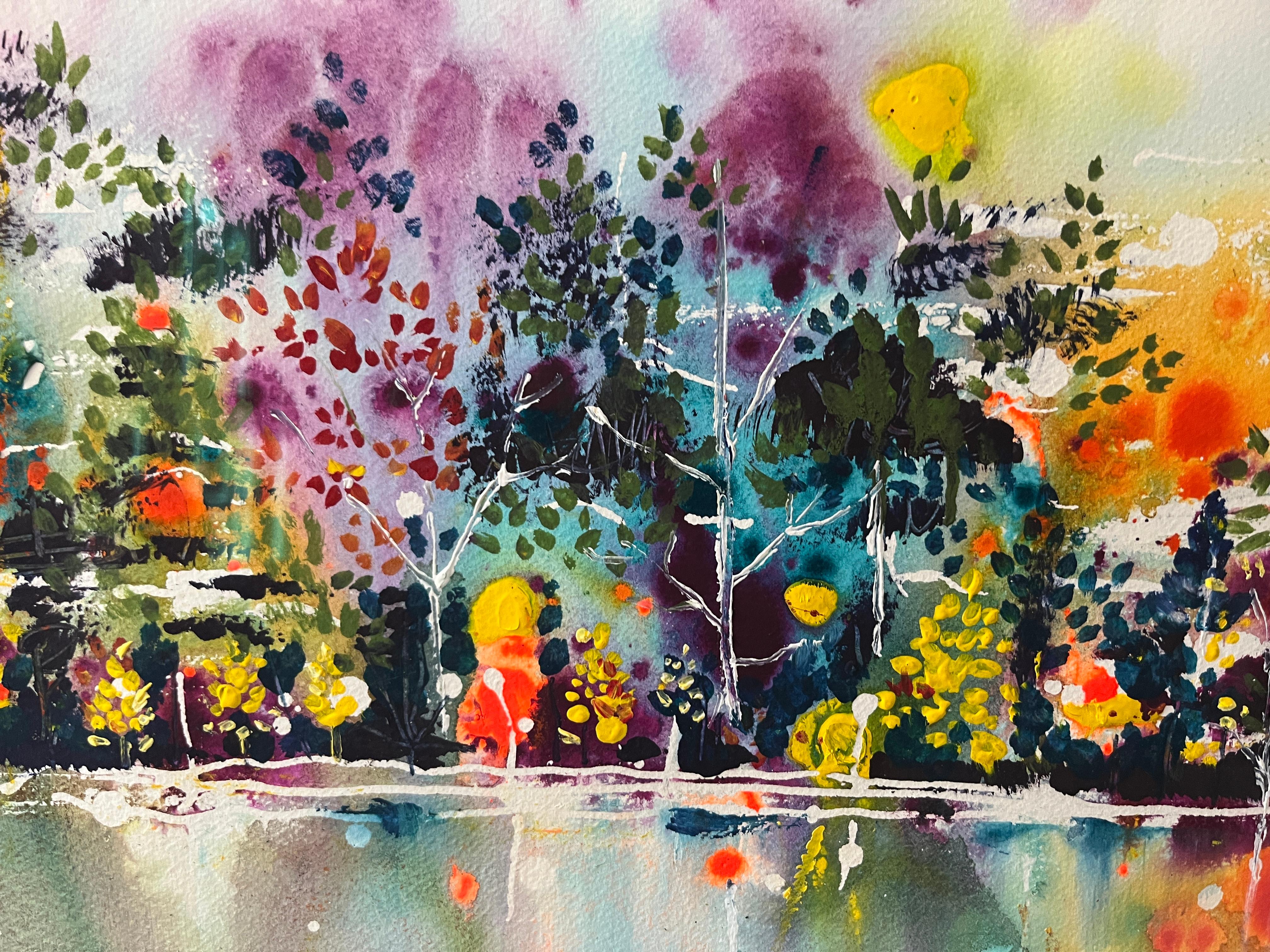 Reflections on a cold day - Impressionist Painting by Rachael Dalzell